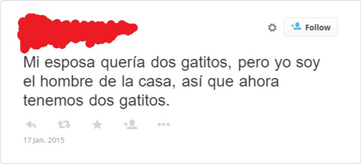 tweet sarcástico que demuestra la vida de un mandilon