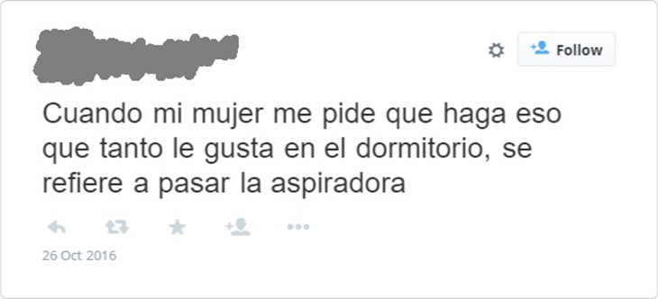 Sarcasmo de un marido sobre las actividades en el hogar