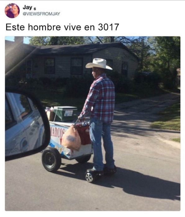 Vida en 3017 - hombre moderno vende paletas 