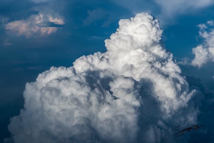 nube tipo comulus vista desde el aire