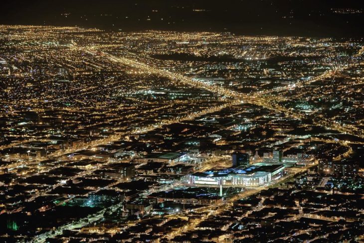 Vista nocturna de la ciudad de Bogotá