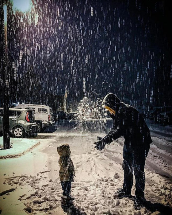 nieve padre e hijo