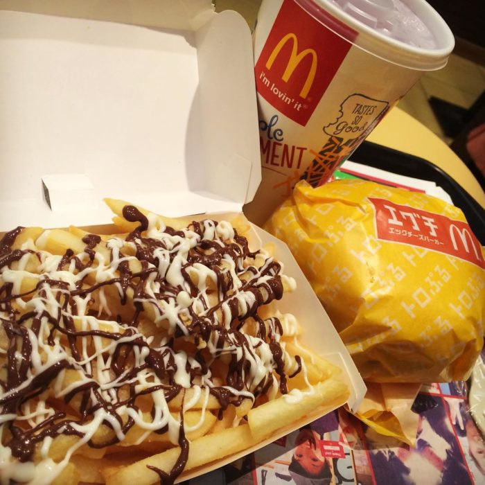 Papas de McDonalds con chocolate