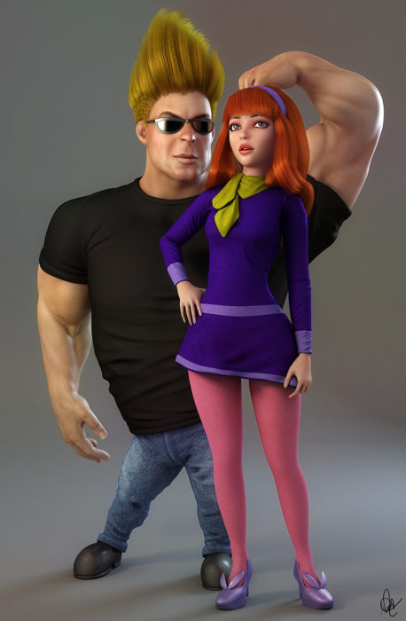 Johnny Bravo y Daphne