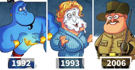 Cover Ilustraciones que nos muestran la evolución de algunos personajes de Hollywood