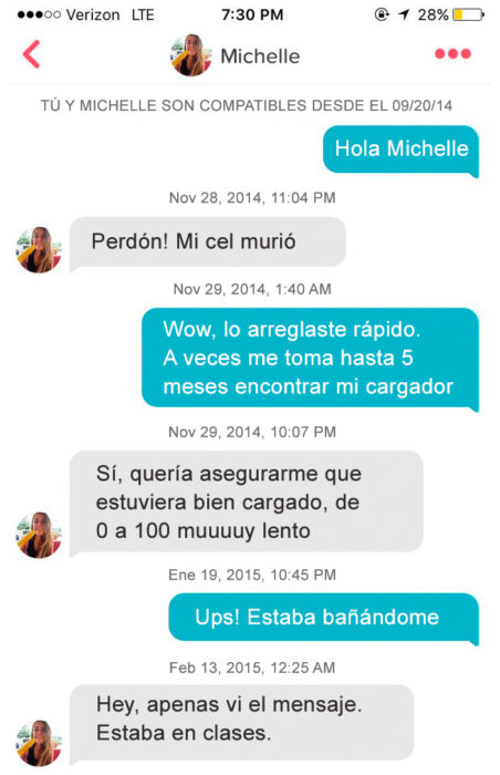 Michelle y Josh Tinder - murió mi cel