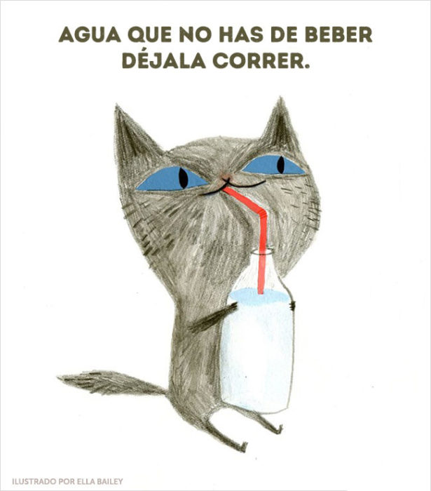 ilustración dichos agua que no has de beber