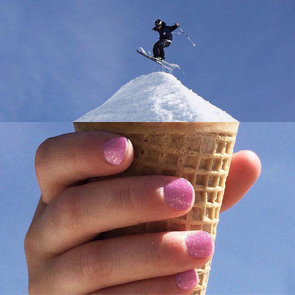 Fotomontajes - esquiando en cono de nieve
