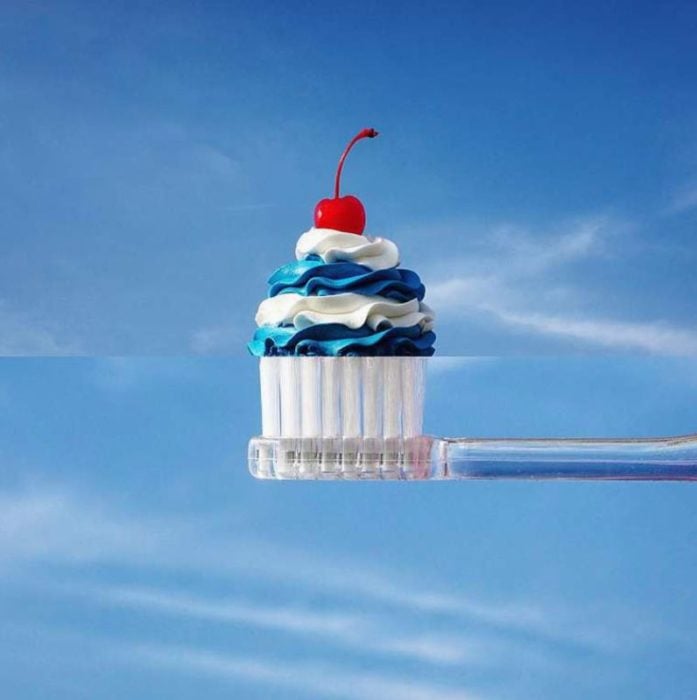 Fotomontajes - cepillo de dientes frosting