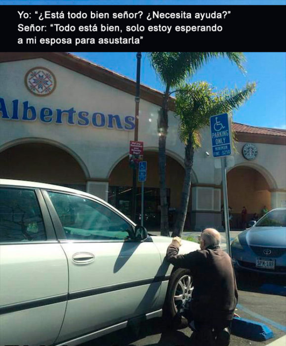 Relationship goals - hombre espera a su esposa para asustarla