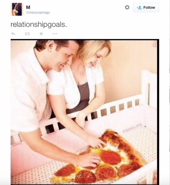 Relationship goals - pizza bebé