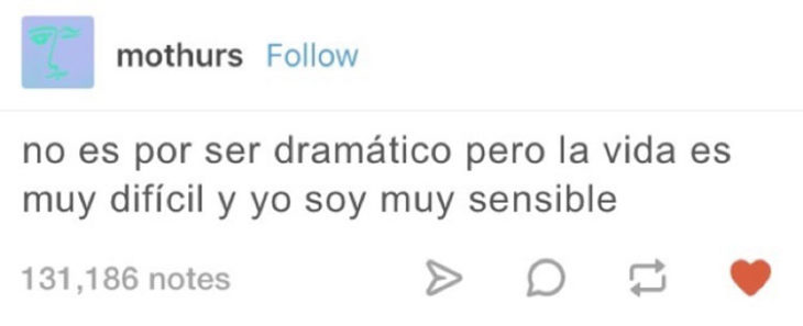 Mensaje de persona drámtica