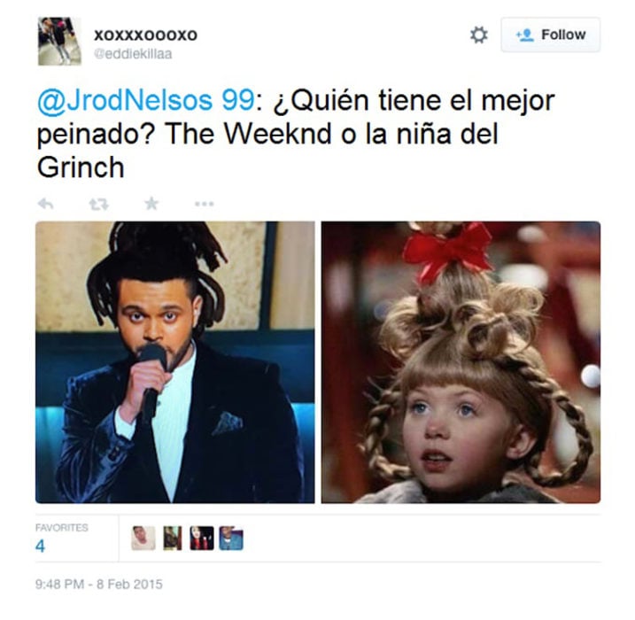 the weeknd comparado con la niña que sale en el Grinch