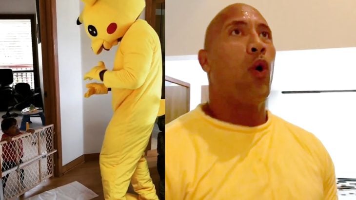 Dwayne Johnson disfrazado de la roca