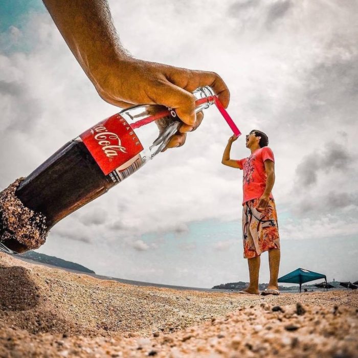 Fotografía perspectiva coca cola