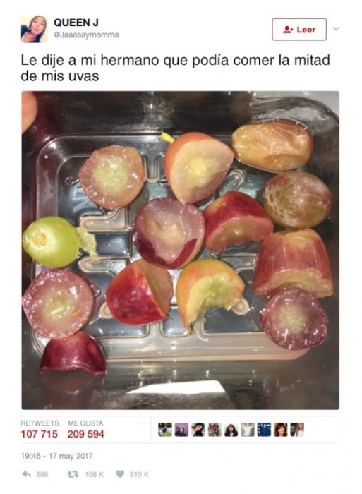 uvas niño mitad