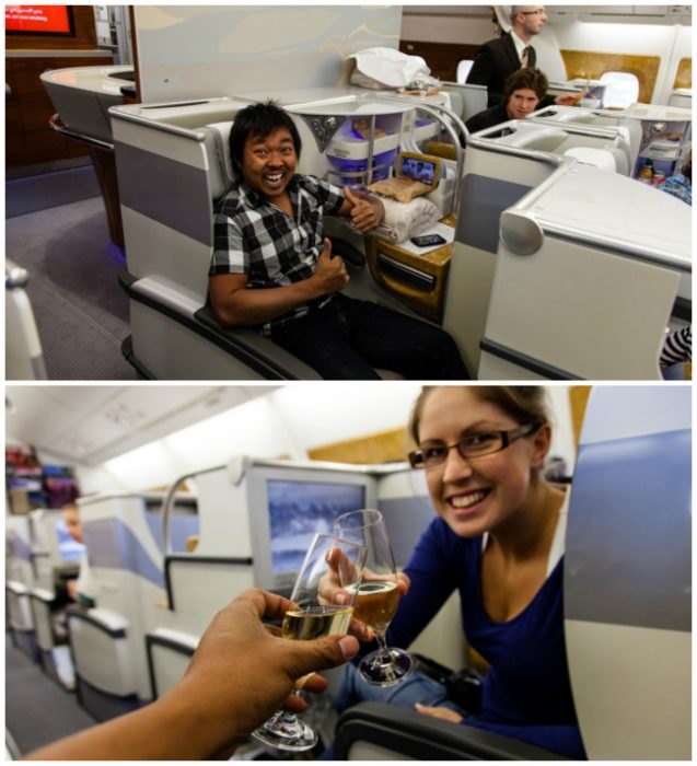 brindis en la aerolínea