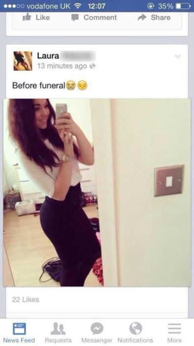 Selfie después de funeral