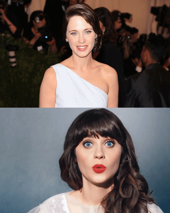 zooey deschanel sin flequillo