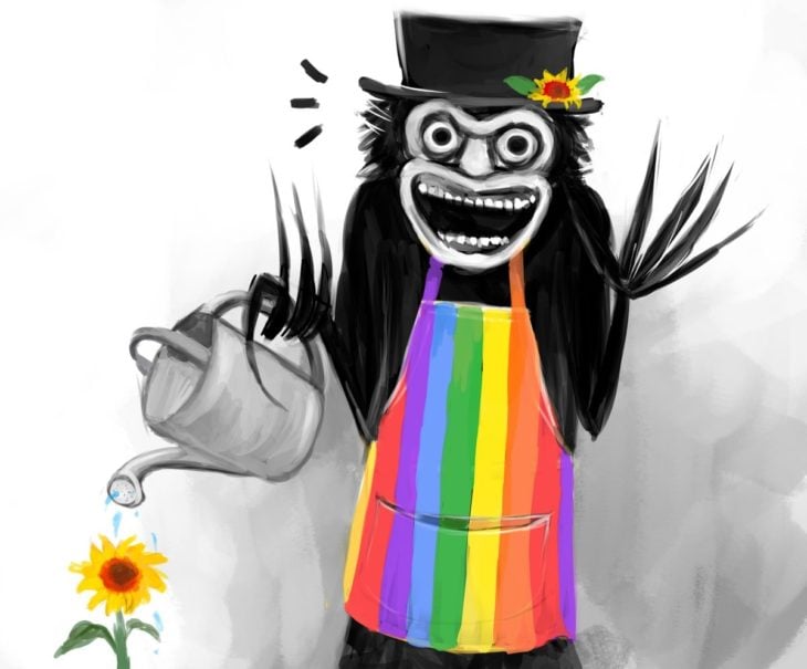 babadook gay regando plantas
