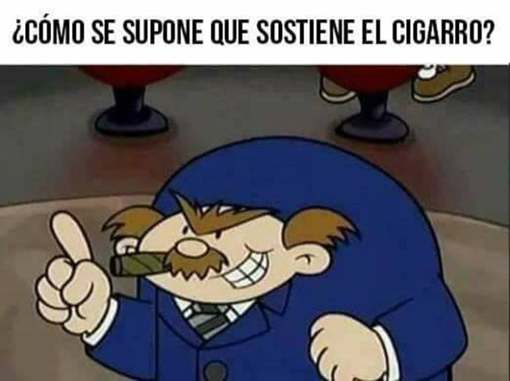 detiene el cigarro en el aire