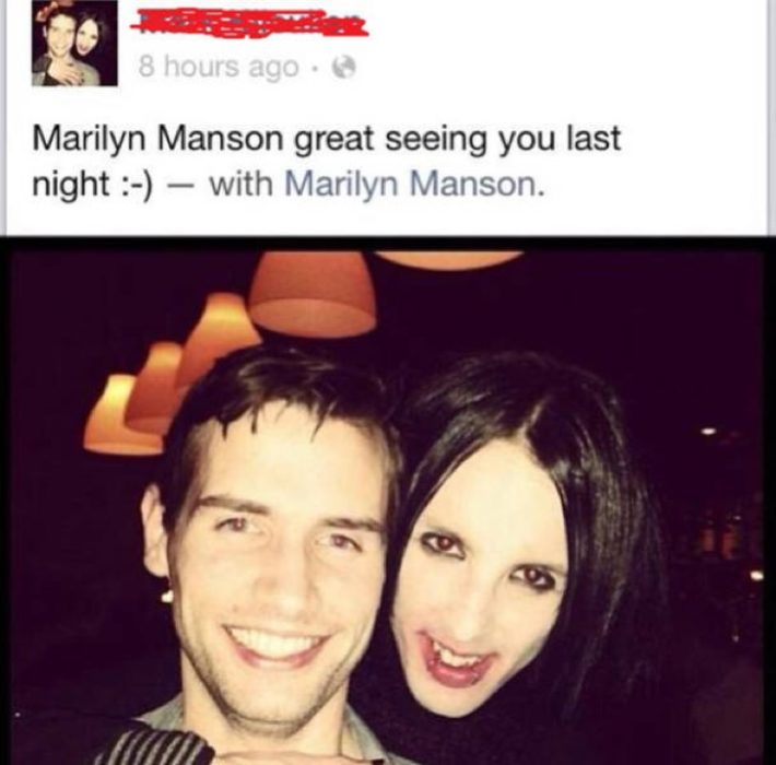 Marilyn Manson fotografía doble lo confunden
