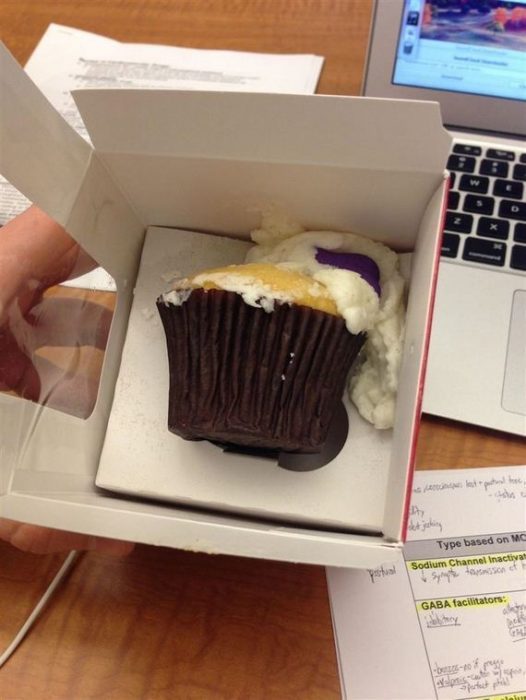 cupcake destruído