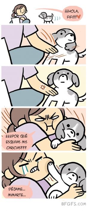 caricias perrito ilustración