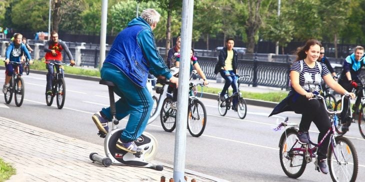 Este es mi padre en una carrera de ciclismo