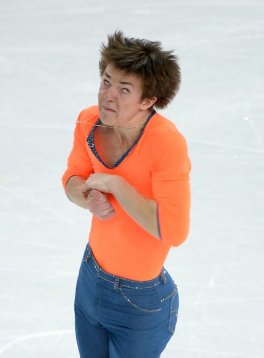 Caras del patinaje- playera naranja