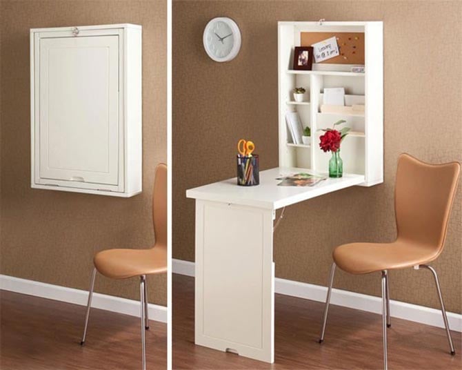 Ideas para espacios pequeños escritorio minimalista reclinable 