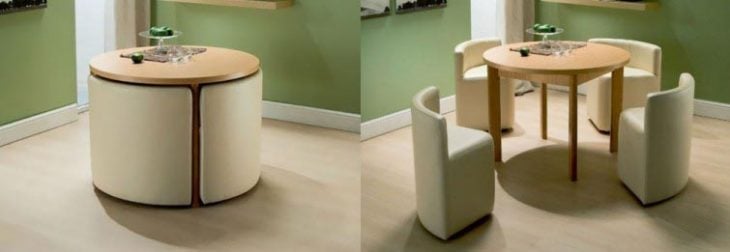 Ideas para espacios pequeños mesas y sillones compactos 