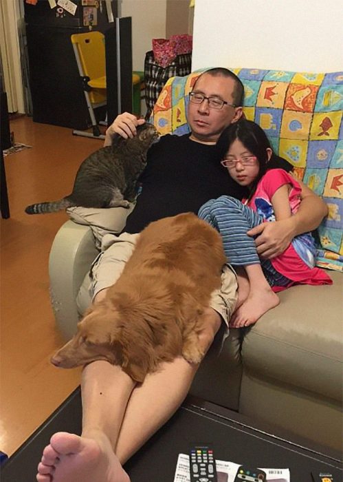 padre, hija y mascotas 2015
