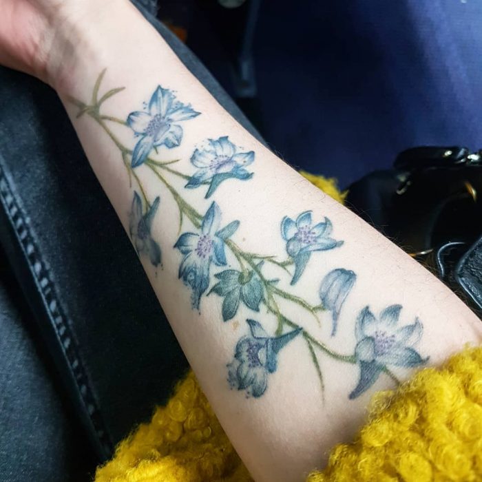 tatuaje de Delphinium