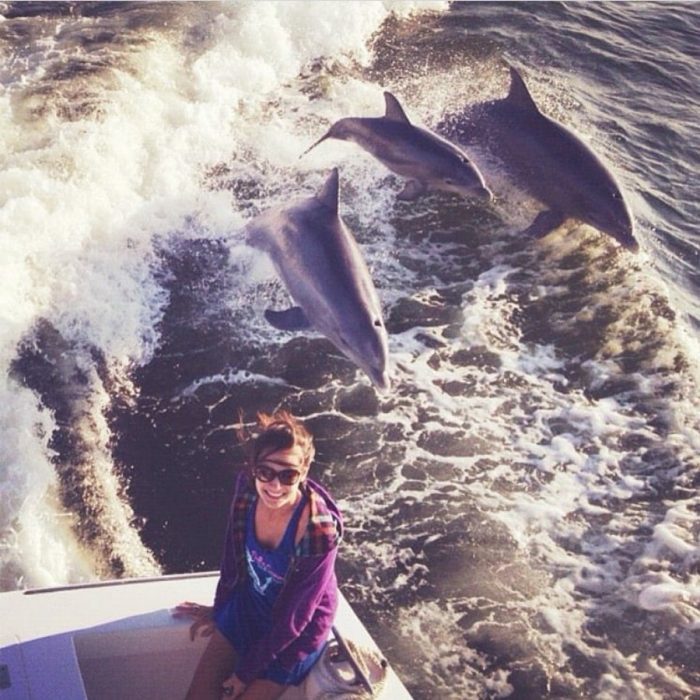 selfie con delfines