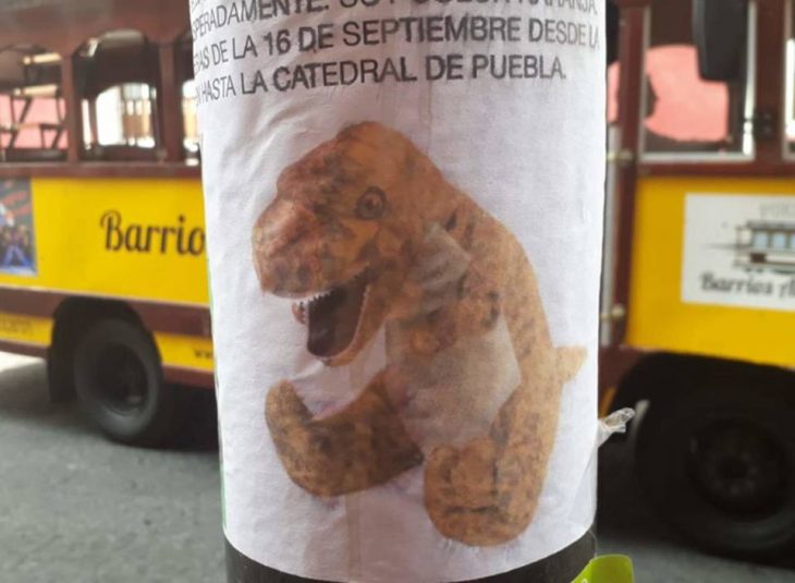 Niño pide ayuda para encontrar a su dinosaurio