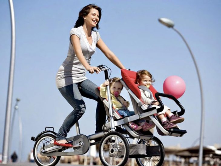 Bicicleta y carriola en uno