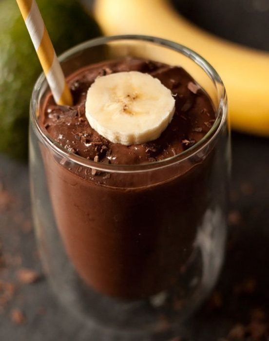 smoothie de chocolate y plátano