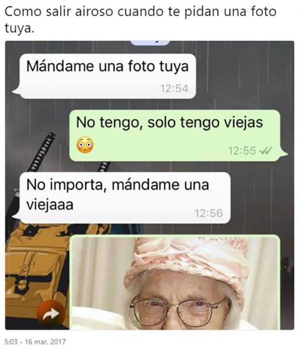 captura de pantalla de una viejita en whatsapp