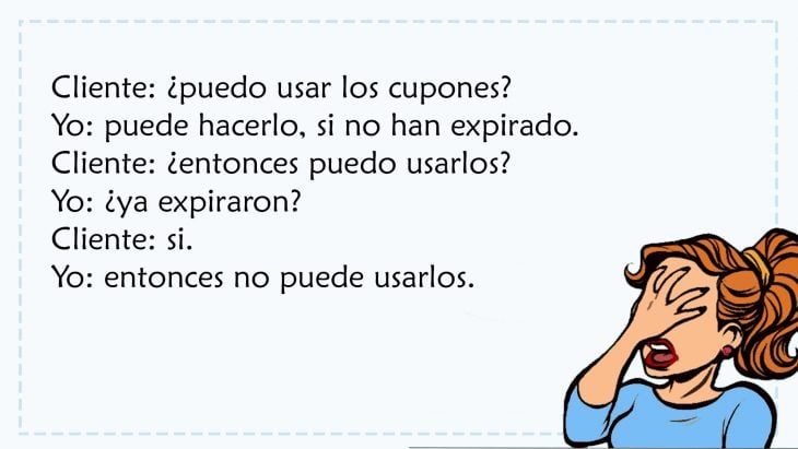 conversación con cliente sobre cupones