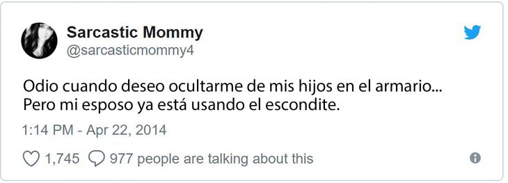 tuit sobre escondite de mamá