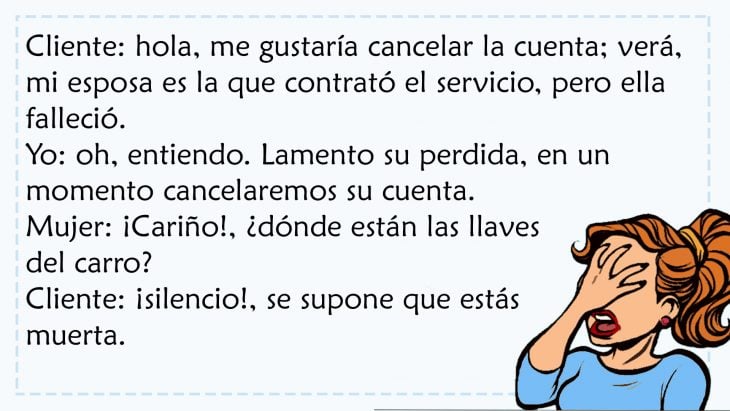 conversación excusa mi esposa está embarazada 