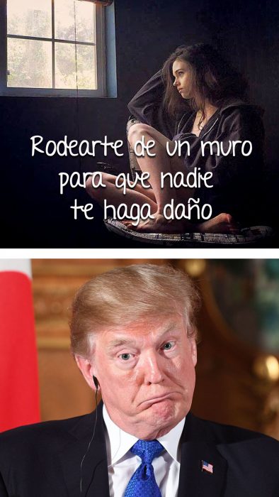 foto de chica triste vs trump