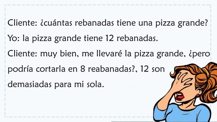 conversación sobre rebanadas de pizza