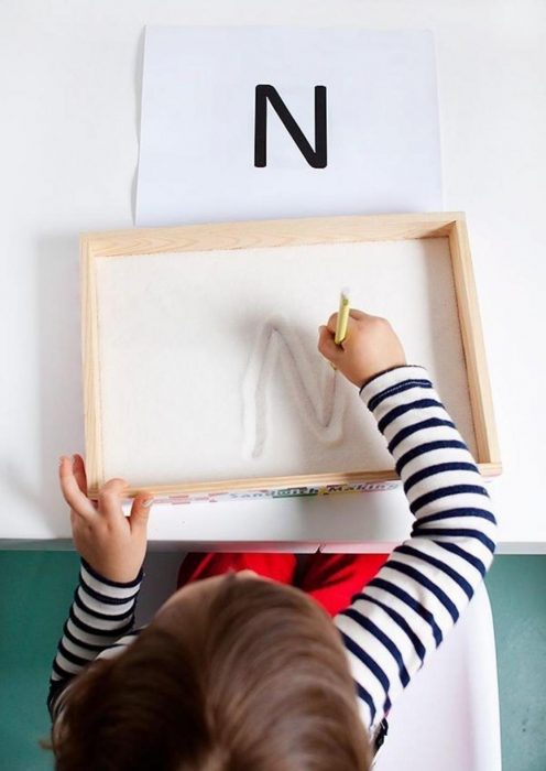 caja de arena para practicar escritura