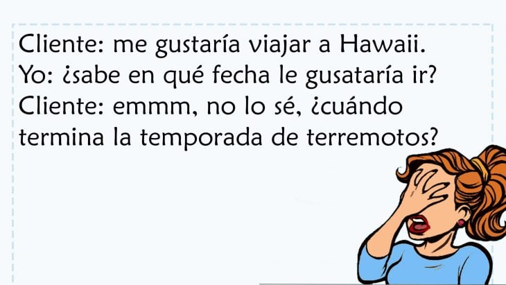 conversación con cliente que quiere ir a hawaii