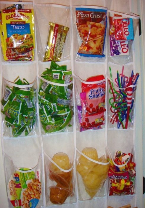 organizador de zapatos con dulces 