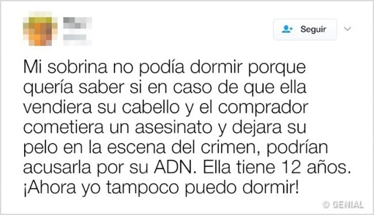 tuit sobre niños, asesinato y adn 