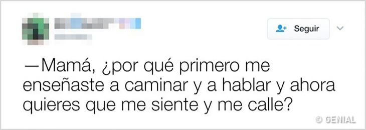tuit niño respondiéndole a su madre 