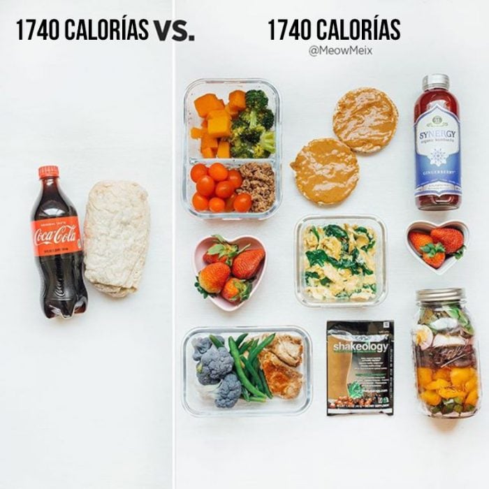 una coca y un burrito vs comida sana 